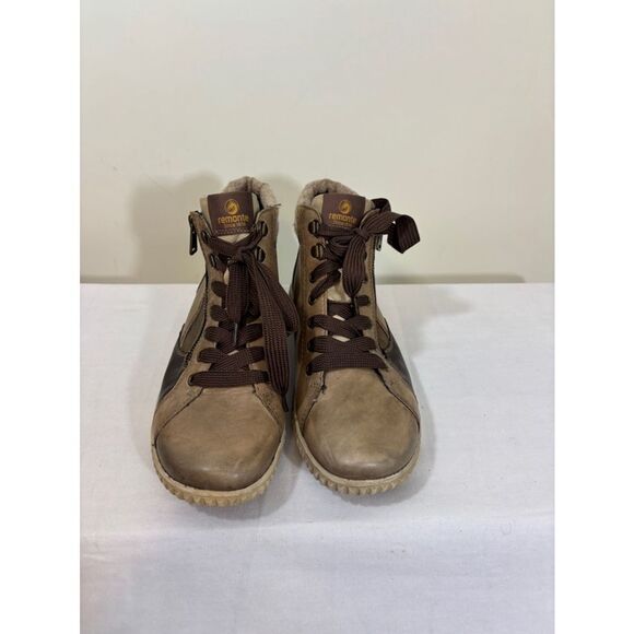 Women's Remonte Ankle Boots Size 39 Brown Beige Lace Up - Picture 2 of 9